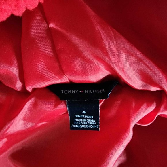 EUC Girl's Tommy Hilfiger Fuzzy Red Coat - Picture 6 of 6
